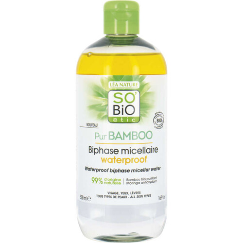 SO'BiO Étic BiPhase Eau Micellaire waterproof Pur Bamboo 500ml
