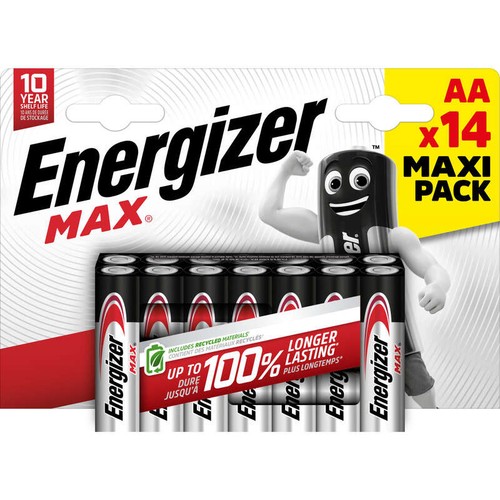 Energizer Pile Alcalines Max AA/LR6, pack de 14