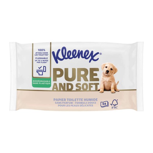 Kleenex Papier Toilette Humide Pure & Soft x54