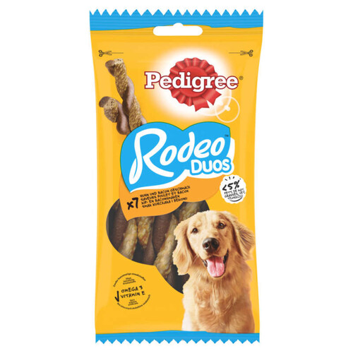 Pedigree Rodeo Duos Friandises au poulet et bacon pour chien 123g