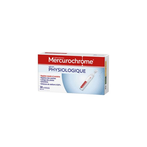Mercurochrome Sérum Physiologique Unidose 30x5ml