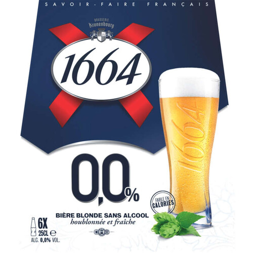 1664 0.0 Bière Blonde Sans Alcool 6 x 25 cl