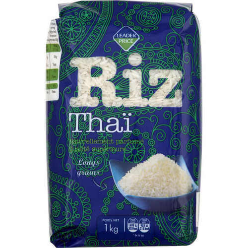 Leader price riz thaï longs grains 1kg