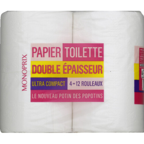 Monoprix Papier toilette double épaisseur ultra-compact x4