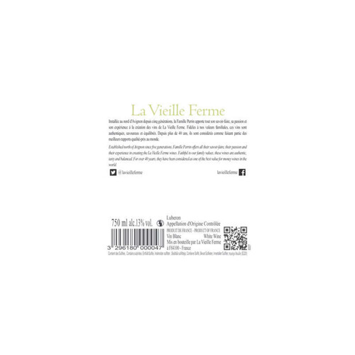 La Vieille Ferme Côtes Du Luberon Aop Blanc 75Cl