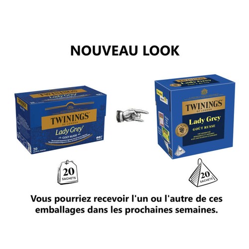 Twinings Thé Lady Grey Goût Russe en Sachets x20 - 40g