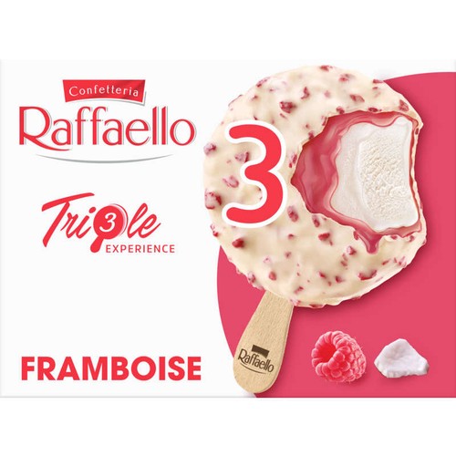 Raffaello Glace bâtonnet Noix Coco framboise x3 138g