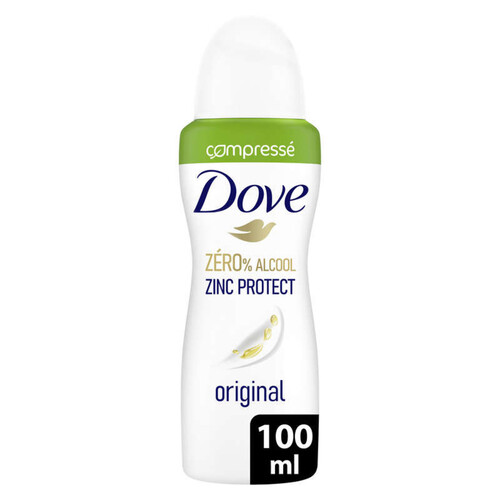 Dove Déodorant Zero % Alcool Zinc Protection Original 100ml