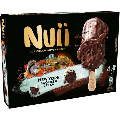Nuii Bâtonnets Glacés New York Cookies & Cream x4 268g