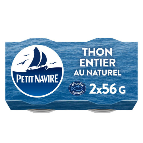 Petit Navire Thon entier Albacore au naturel 2x56g