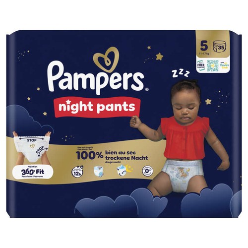 Pampers Night Pants Taille 5, 35 Couches-Culottes, 11kg-17kg