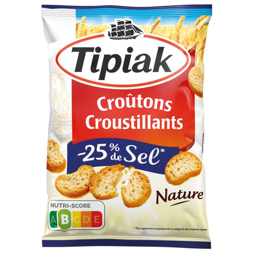 Tipiak Croûtons Croustillants Nature, - 25% De Sel 80g