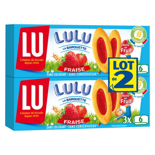 Lu Lulu La Barquette Biscuits Fraise 2x120g