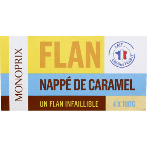 Monoprix Flan nappé de caramel 4 x 100g