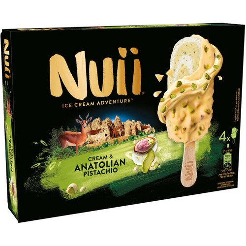 NUII Bâtonnets Pistache d'Anatolie & Crème x4