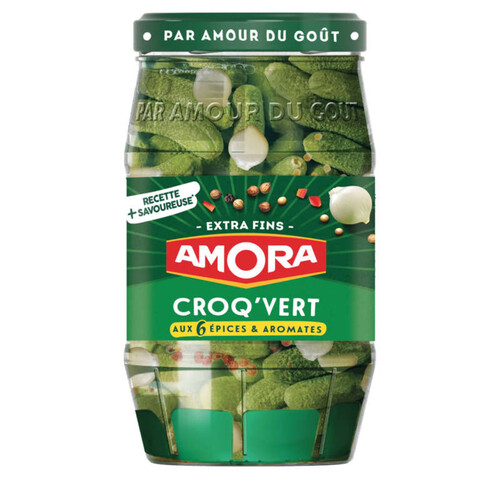 Amora Cornichons Croq Vert Extra Fin Bocal 205G