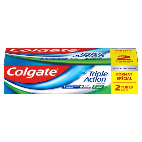 Colgate Dentifrice Triple Action  2x75ml