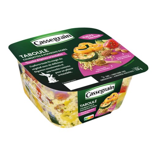Cassegrain Taboulé courgettes et poivrons grill épices orientales 250g