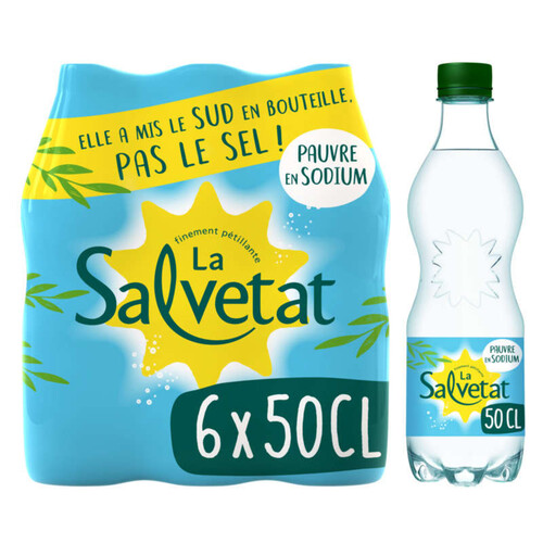 Salvetat eau minérale naturelle gazeuse 6x50cl