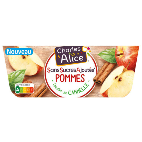 Charles & Alice Compotes Pomme Canelle 4 x 97g