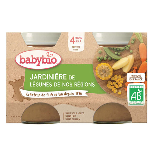 Babybio Petits Pots Jardinière de Légumes Dès 4 Mois 2x130g