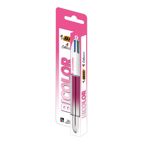 Bic 4 Couleurs Shine Bicolor Stylo-Bille Rechargeable Pointe Moyenne (1,0 mm) Corps Brillant Dégradé x1