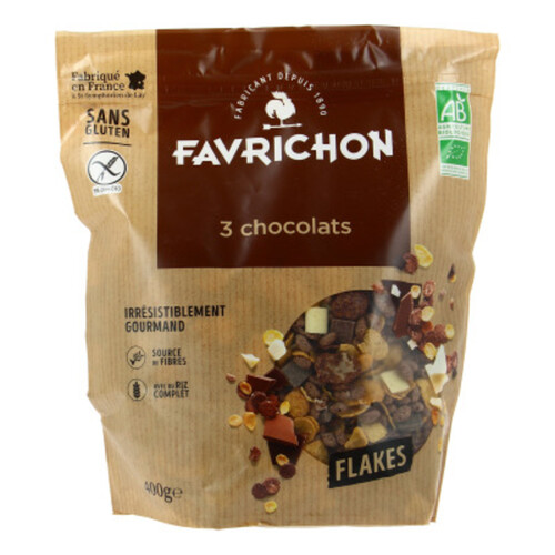 [Par Naturalia] Favrichon Flakes 3 Chocolats Sans Gluten 450G Bio