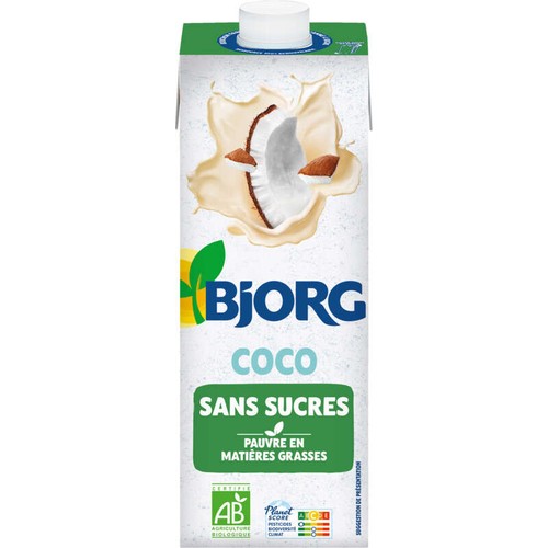 Bjorg Boisson Coco Sans Sucres Bio 1L