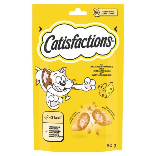 Catisfactions Friandises Au Fromage Pour Chat Et Chaton 60g