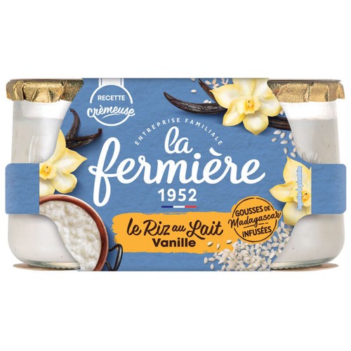 La Fermière Riz Au Lait À La Vanille De Madagascar 2x160g