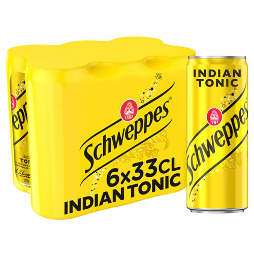 Schweppes Indian Tonic pack de 6x33 cl canettes