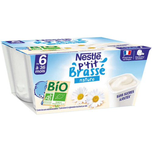 Nestlé P'Tit Brassé Nature Bio 4x90g
