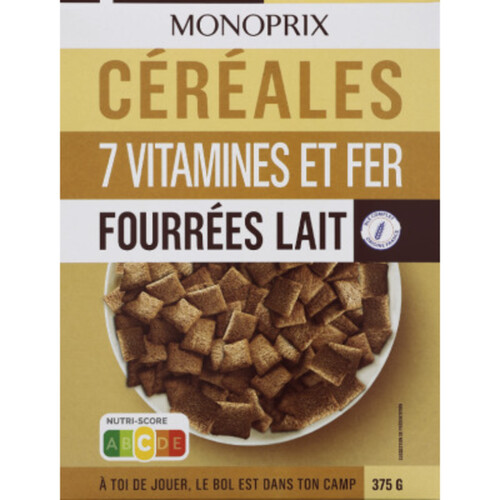 Monoprix Céréales 7 Vitamines Et Fer, Fourrées Lait