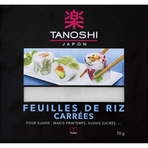 Tanoshi Feuilles de Riz Carrées 70g