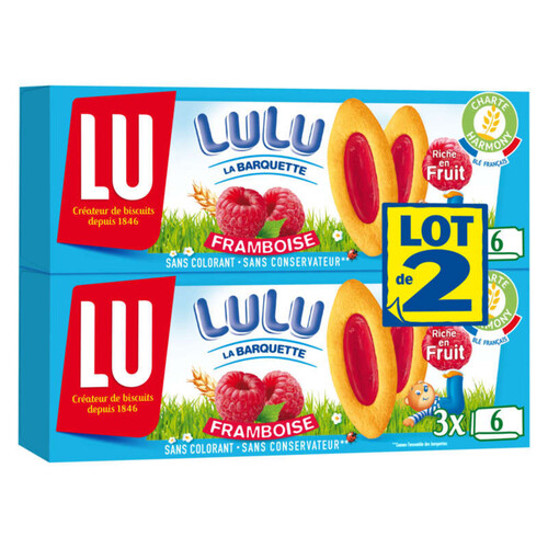 Lu Lulu La Barquette Biscuits Framboise 2x120g