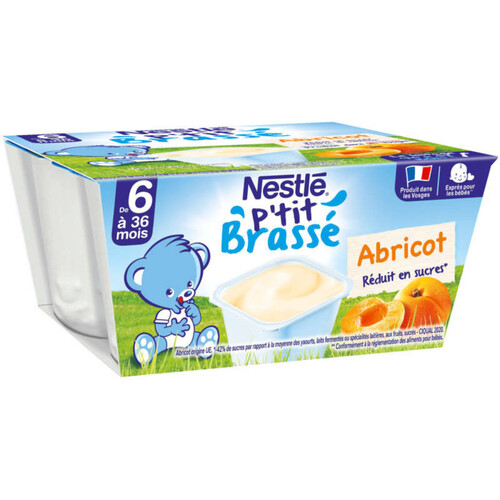 NESTLÉ Ptit Brassé Abricot 4 x 100g dès 6 mois