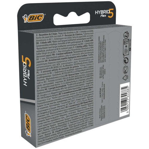 Bic lames rasoir Homme hybrid 5 flex x4