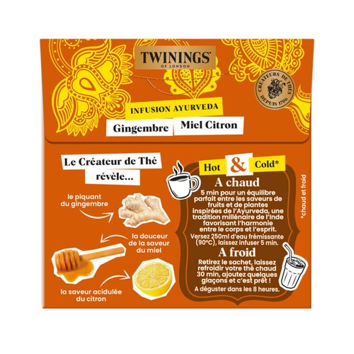 Twinings Infusion Ayurveda Gingembre 20 Sachets