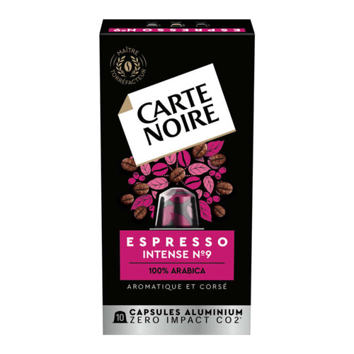 Carte Noire Capsules Aluminium Espresso Intense N°9 x10-55g