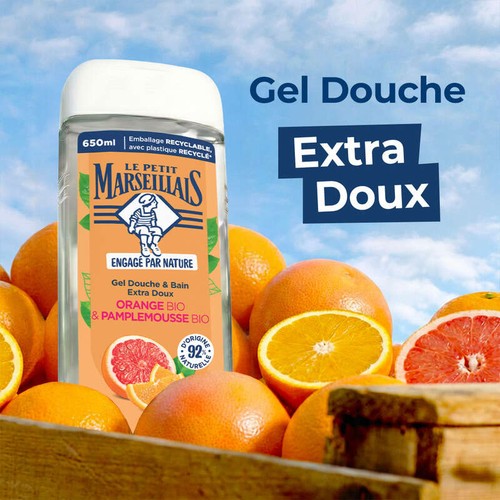 Le Petit Marseillais Gel Douche Orange et pamplemousse Bio 650ml