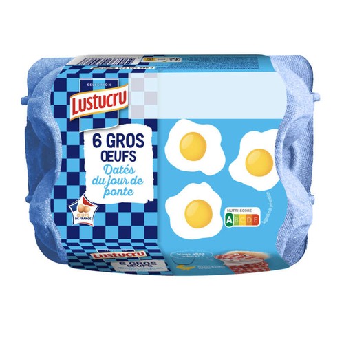 Lustucru sélection Gros Œufs datés du jour de ponte x6