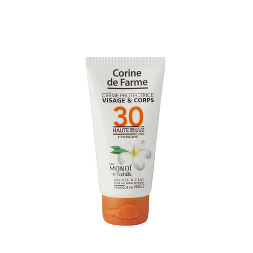 Corinne de Farme Crème Protectrice Visage & Corps SPF30 au Monoï de Tahiti 50ml