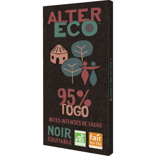 Alter Eco Chocolat Noir Togo 95% Bio 90g