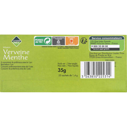 Leader Price Infusion Verveine Menthe 35g