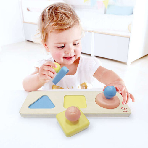 Hape puzzle trieur de formes montessori en riz