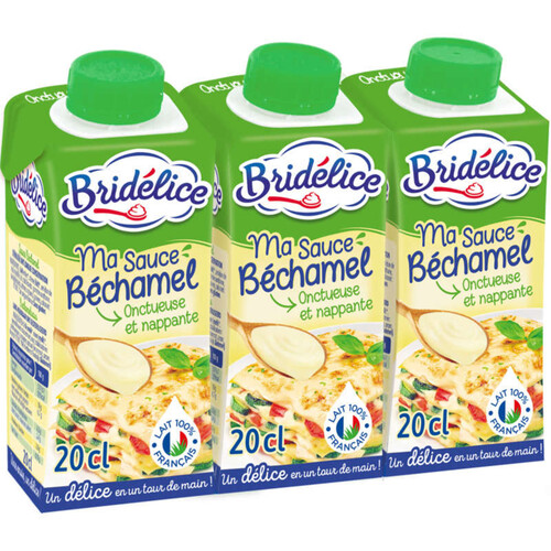 Bridélice Sauce Béchamel UHT Briques 3x20cl