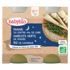 [Par Naturalia] Babybio Pot Panais, Haricots Verts & Riz 8M 2x200g Bio