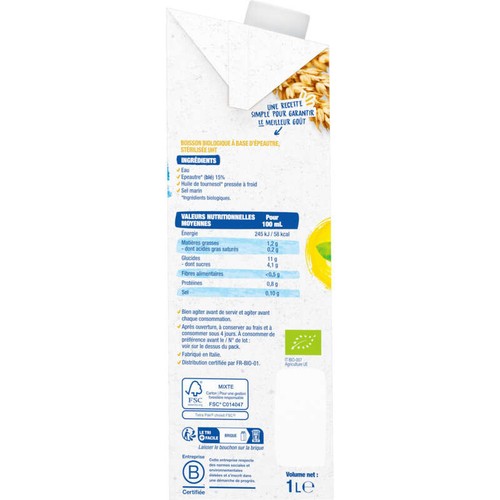 Bjorg Boisson épeautre Bio 1L
