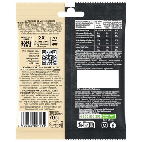 Saint Agaûne Les p'tites tranches nature 70g