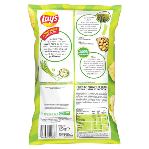 Lay's Chips Saveur Cream & Onion 120g